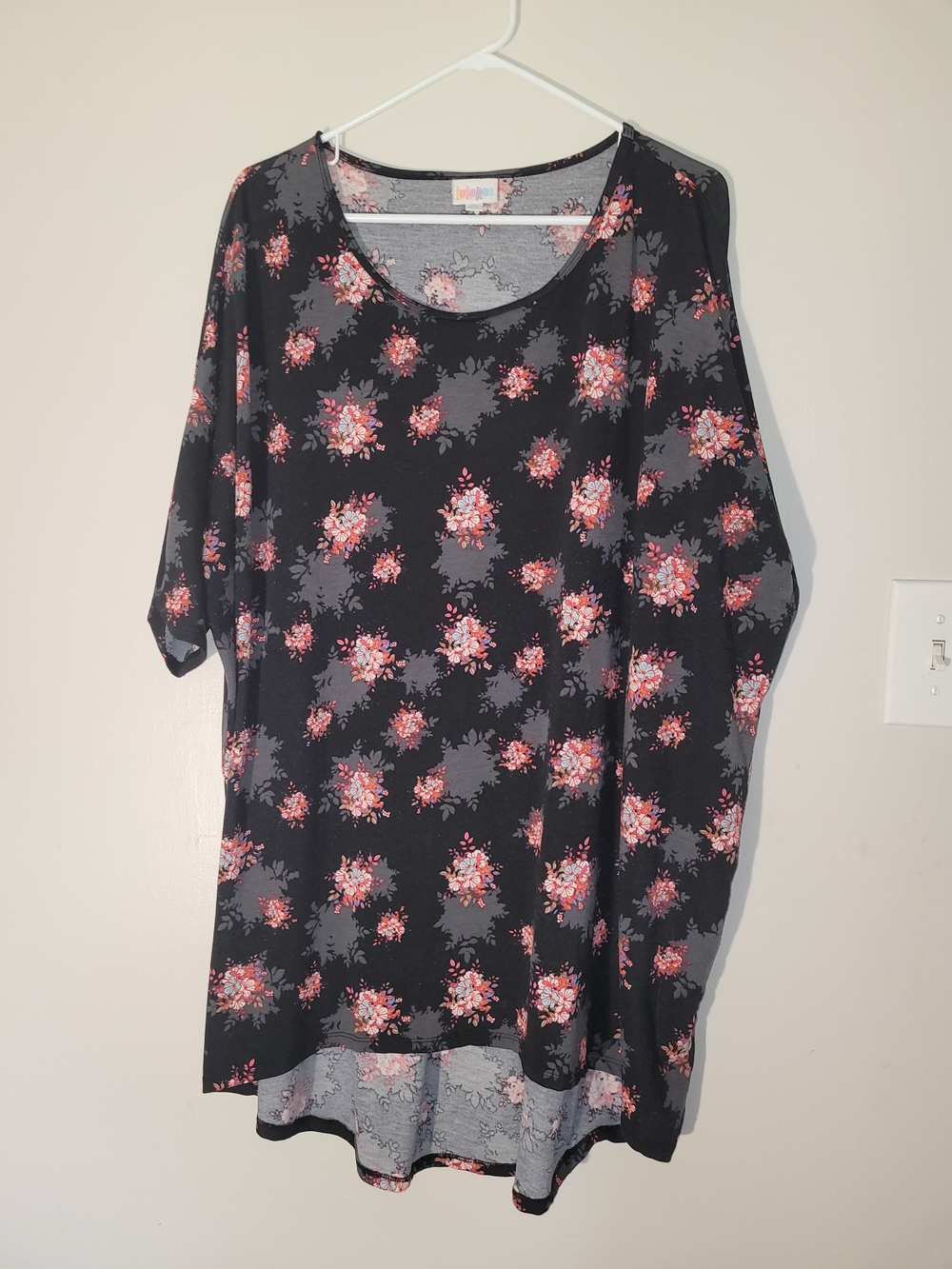 LuLaRoe Black Floral Scoop Neck Tunic